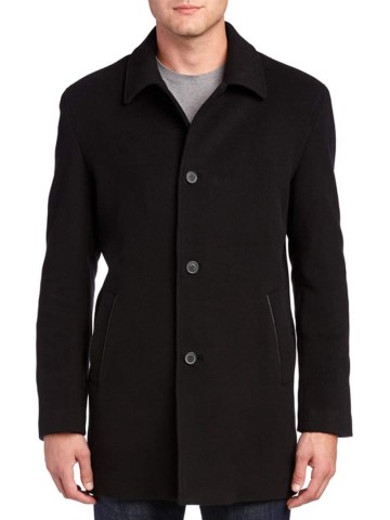 Men's Cashmere Blend Single Breasted Classic Coat With Shirt Collar