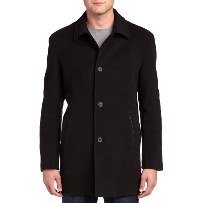 Men's Cashmere Blend Single Breasted Classic Coat With Shirt Collar