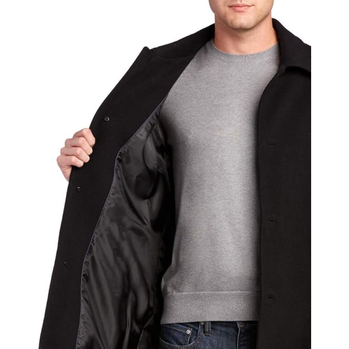 Men's Cashmere Blend Single Breasted Classic Coat With Shirt Collar