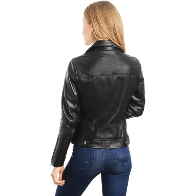 EST. 1950 Women's Jacket Genuine Lambskin Leather Biker Fashion Coat