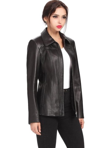 Women Ellen Lambskin Leather Jacket (Also available in Plus Size & Petite)