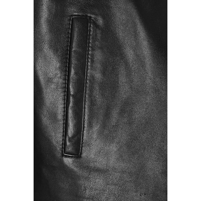 Ladies CLASSIC SPREAD COLLAR Jacket Black Genuine Leather Regular Fit Top Jacket