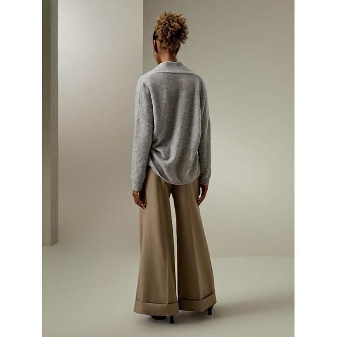Cashmere Silk Blended Lounge Wrap Cardigan for Women Relaxed Fit Wrap Front Coat for Autumn Winter Loungewear