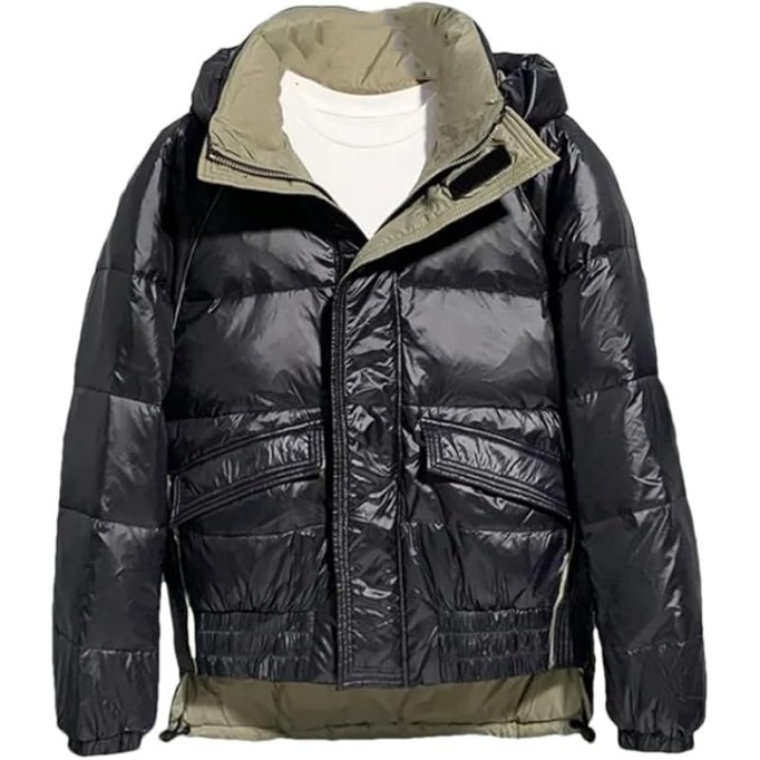 Men Winter Hooded Down Jacket Loose Fit Thick Warm Overcoat Casual Streetwear Oversized Windproof Coat Outwear
