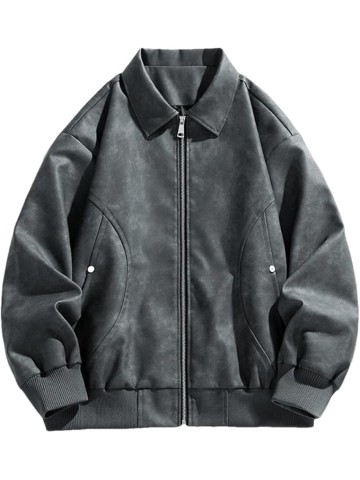 Men Plus Size Coats Lapel Baseball Oversize Outwear Motorcycle Casual Thin Softshell Jacket