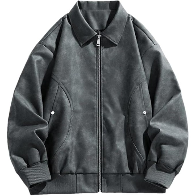Men Plus Size Coats Lapel Baseball Oversize Outwear Motorcycle Casual Thin Softshell Jacket