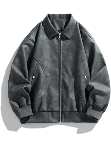 Men Plus Size Coats Lapel Baseball Oversize Outwear Motorcycle Casual Thin Softshell Jacket
