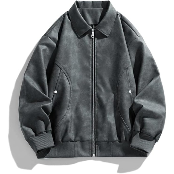 Men Plus Size Coats Lapel Baseball Oversize Outwear Motorcycle Casual Thin Softshell Jacket