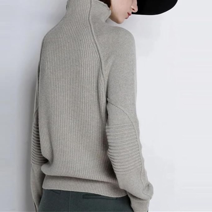 Women’S Cashmere Sweater Turtleneck Keep Warm Long Sleeve Knitted Casual Loose FIT Pullover Tops