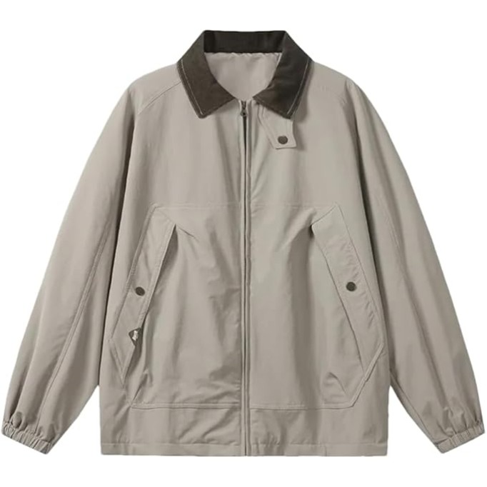 Men Oversize Outdoor Work Jacket Japan Zipper Streetwear Loose Casual Cargo Jacket Spring Coat