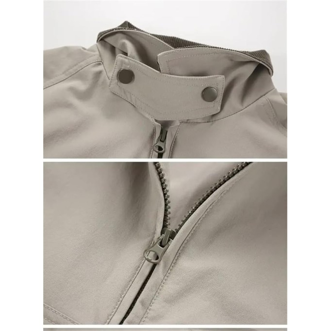 Men Oversize Outdoor Work Jacket Japan Zipper Streetwear Loose Casual Cargo Jacket Spring Coat