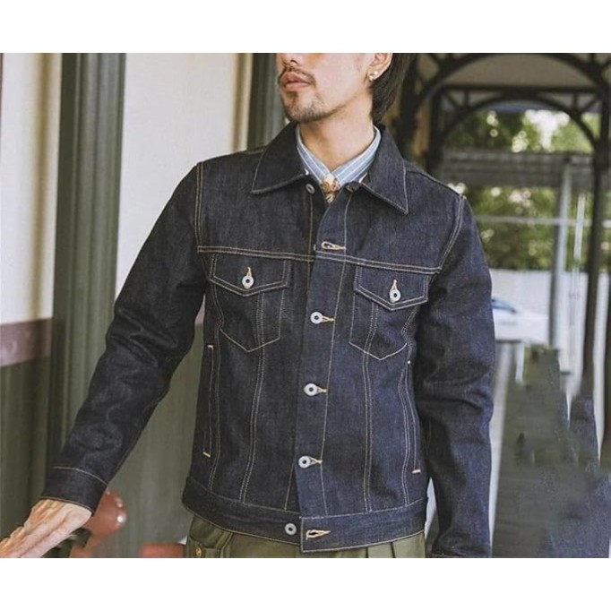 Men’S Casual Classic Denim Jacket Ripped Slim Jean Jacket Coat
