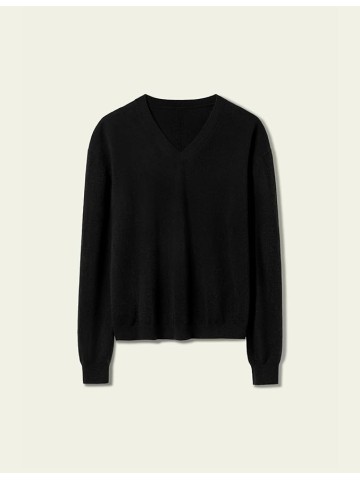 Women's 100% Baby Cashmere V-Neck Sweater Lightweight Long Sleeve Pullover Knitted Top Casual