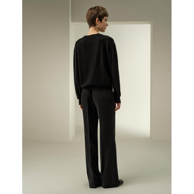 Women's 100% Baby Cashmere V-Neck Sweater Lightweight Long Sleeve Pullover Knitted Top Casual