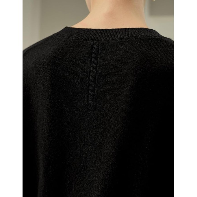 Women's 100% Baby Cashmere V-Neck Sweater Lightweight Long Sleeve Pullover Knitted Top Casual