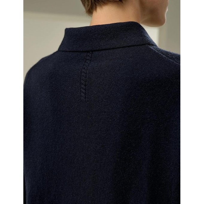 100% Baby Cashmere Sweater Polo Shirt for Women Long-Sleeve Casual Business Pullover Fall