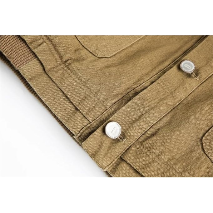 Mens Multi-Pocket Spliced Jacket Autumn Retro Casual Single Breasted Lapel Loose Outerwear Coat