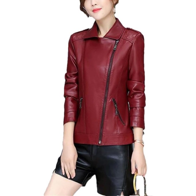Women Moto Jacket Spring Autumn Trendy Slim Short Zipper Sheepskin Leather Coat
