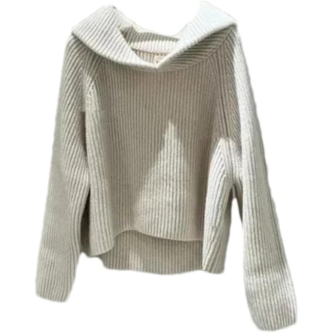 Women Wool Sweater Fall Winter Thickened Lapel Knit Loose Casual Pullover Sweaters Tops