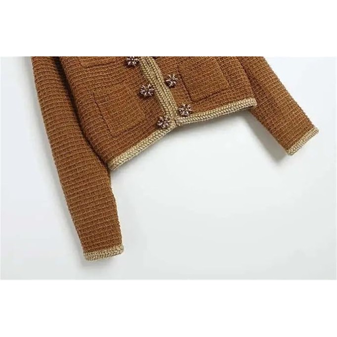 Women's 2 Piece Skirt Set Suit Double-Breasted Sweater Knitted Long-Sleeved Cardigan And Mini Skirts Sets