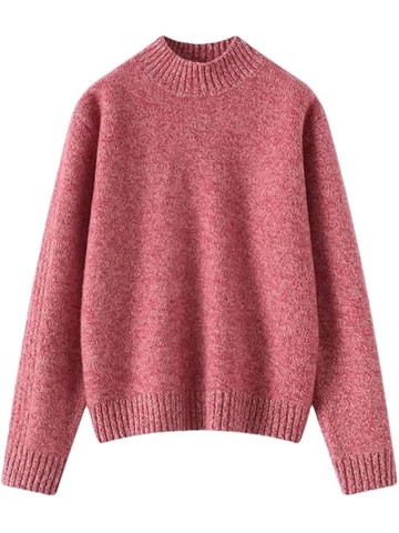 Women Wool Knit Sweater Thickened Long Sleeve Solid Loose Casual Commute Simple Floral Collar Top