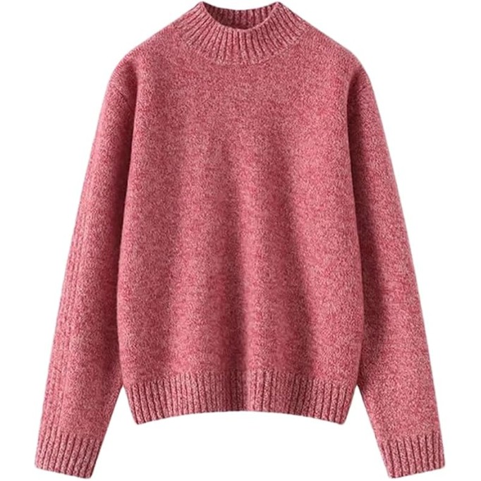 Women Wool Knit Sweater Thickened Long Sleeve Solid Loose Casual Commute Simple Floral Collar Top