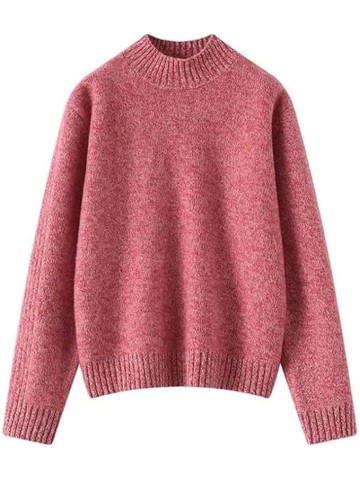 Women Wool Knit Sweater Thickened Long Sleeve Solid Loose Casual Commute Simple Floral Collar Top
