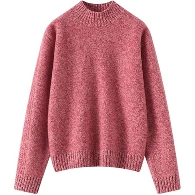 Women Wool Knit Sweater Thickened Long Sleeve Solid Loose Casual Commute Simple Floral Collar Top