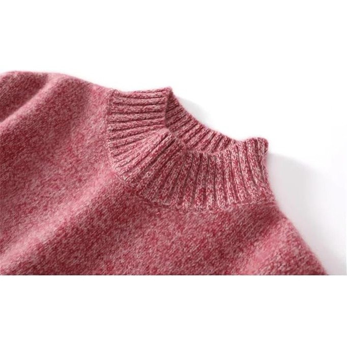 Women Wool Knit Sweater Thickened Long Sleeve Solid Loose Casual Commute Simple Floral Collar Top