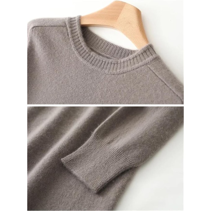 Womens' Wool Long Sleeve Dress Round Neck Loose Sweater Dress Fall Winter Casual Knitted Dress