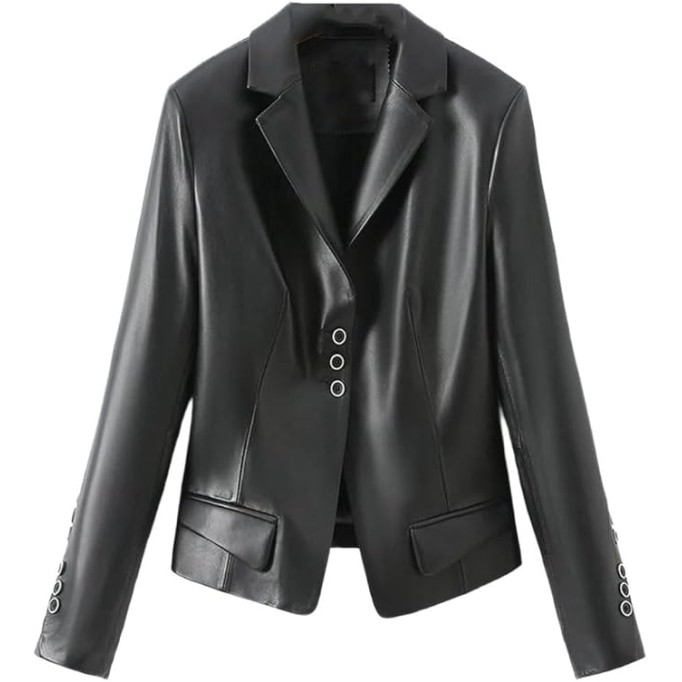 Women Elegant Sheepskin Leather Jacket Slim Fit Moto Biker Coat Casual Streetwear Winter Outerwear