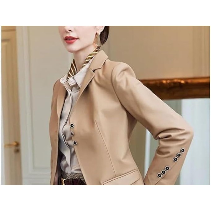 Women Elegant Sheepskin Leather Jacket Slim Fit Moto Biker Coat Casual Streetwear Winter Outerwear