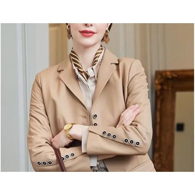 Women Elegant Sheepskin Leather Jacket Slim Fit Moto Biker Coat Casual Streetwear Winter Outerwear