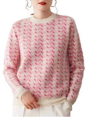 Cashmere Pullover Women O-Neck Sweater Thick Casual Loose Knit Clothing Top