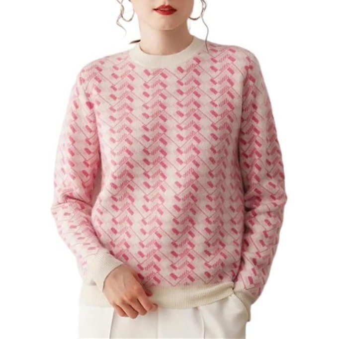 Cashmere Pullover Women O-Neck Sweater Thick Casual Loose Knit Clothing Top