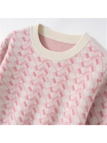 Cashmere Pullover Women O-Neck Sweater Thick Casual Loose Knit Clothing Top