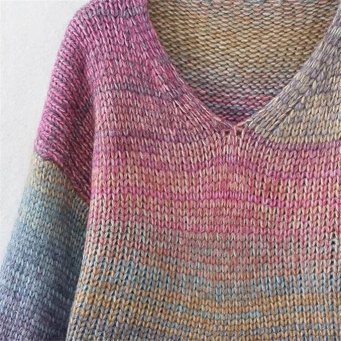 JSEIAJB Women's Winter Gradient Color Loose Casual Knit Sweater Women's Sweater