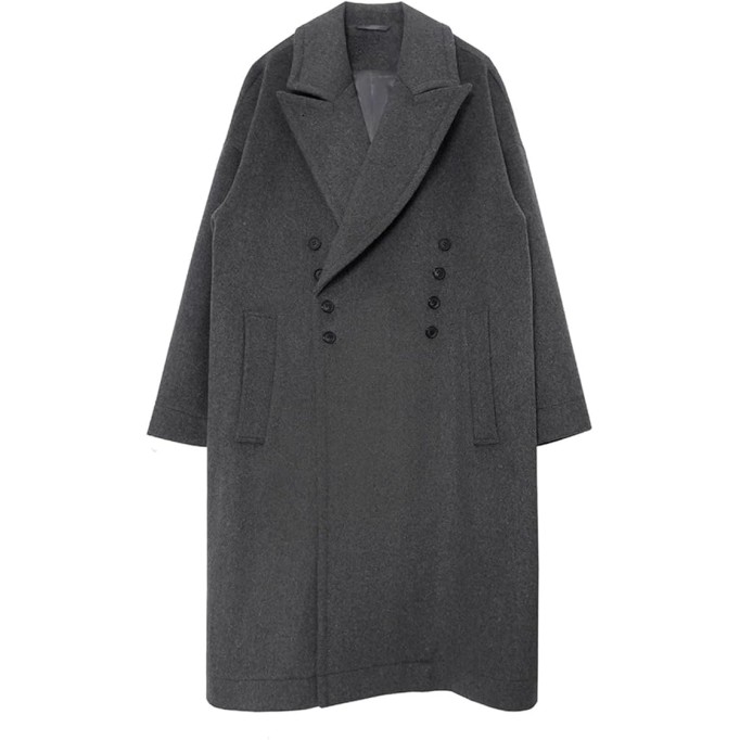 Men's Woolen Coat Mid-Length Warm Winter Long Oversized Casual Soft Warm Dark Grey Woolen Coats
