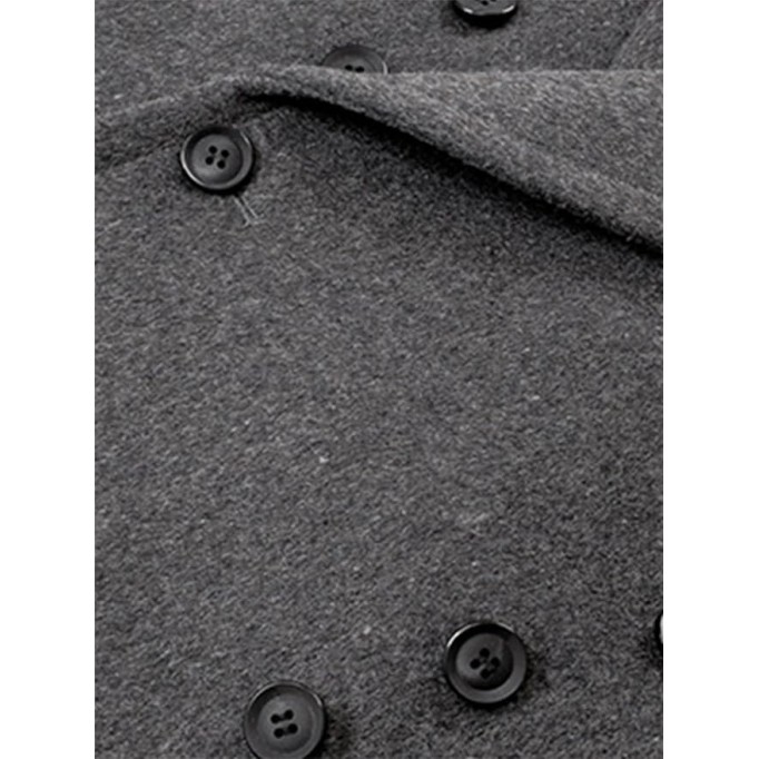 Men's Woolen Coat Mid-Length Warm Winter Long Oversized Casual Soft Warm Dark Grey Woolen Coats