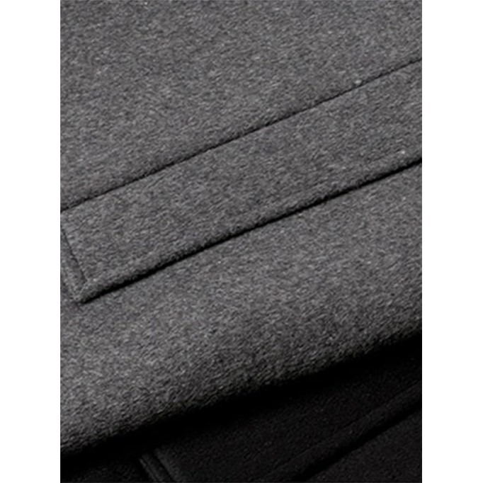 Men's Woolen Coat Mid-Length Warm Winter Long Oversized Casual Soft Warm Dark Grey Woolen Coats
