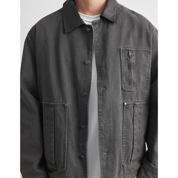 Men's Retro Jacket Outerwear Loose Casual Denim Coat For Spring Autumn Outdoor Jacket