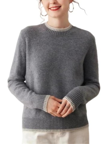 Women's Autumn Winter O-Neck Pullover Sweater Warm Loose Knit Sweater Tops