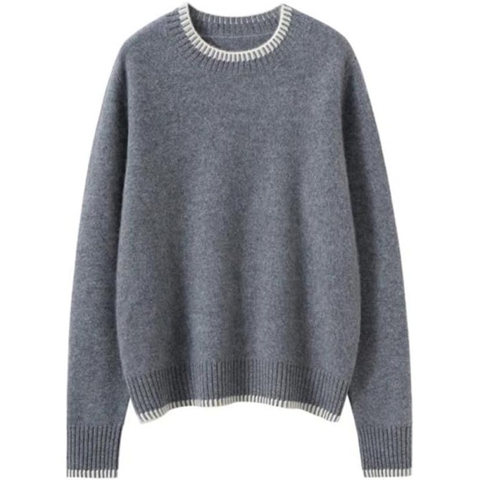 Women's Autumn Winter O-Neck Pullover Sweater Warm Loose Knit Sweater Tops
