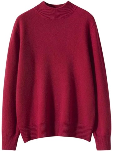 Women Mock Neck Long Sleeve Pullover Autumn Winter Basic Soft Warm Casual Korean Sweater Top