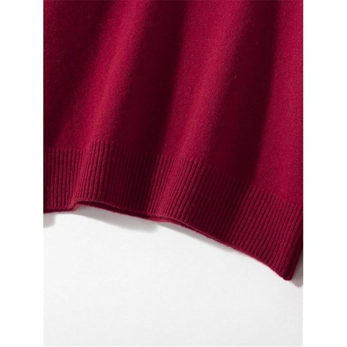 Women Mock Neck Long Sleeve Pullover Autumn Winter Basic Soft Warm Casual Korean Sweater Top