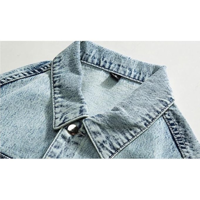 Washed Denim Jacket For Men's Loose Oversized, Handsome And Versatile Casual