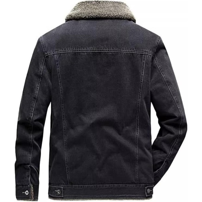 Denim Jacket men's Loose Winter Oversized Casual Plush thick warm