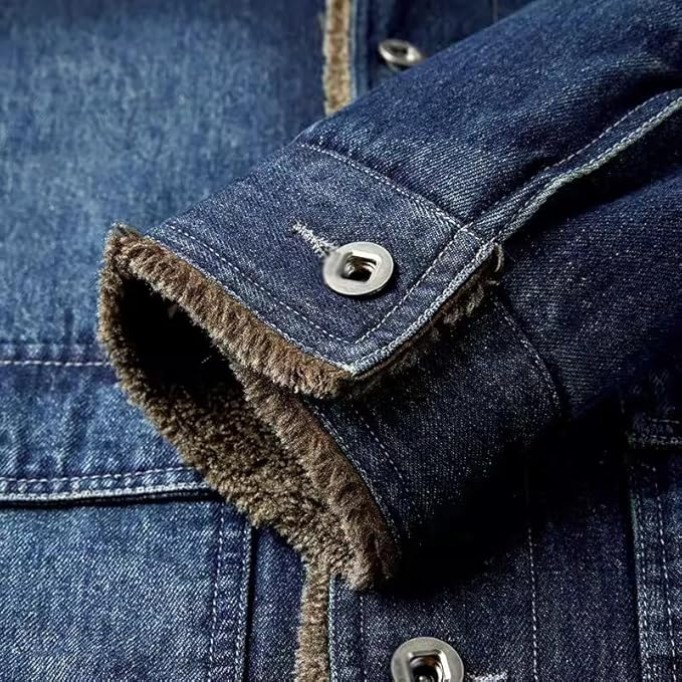 Denim Jacket men's Loose Winter Oversized Casual Plush thick Warm