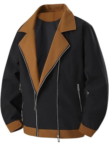 Men's Bomber Jacket Vintage American Style Loose Fit Cargo Coat With Zipper Closure Lightweight Casual Outwear For Daily Wear