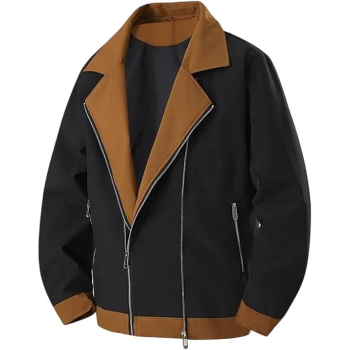 Men's Bomber Jacket Vintage American Style Loose Fit Cargo Coat With Zipper Closure Lightweight Casual Outwear For Daily Wear